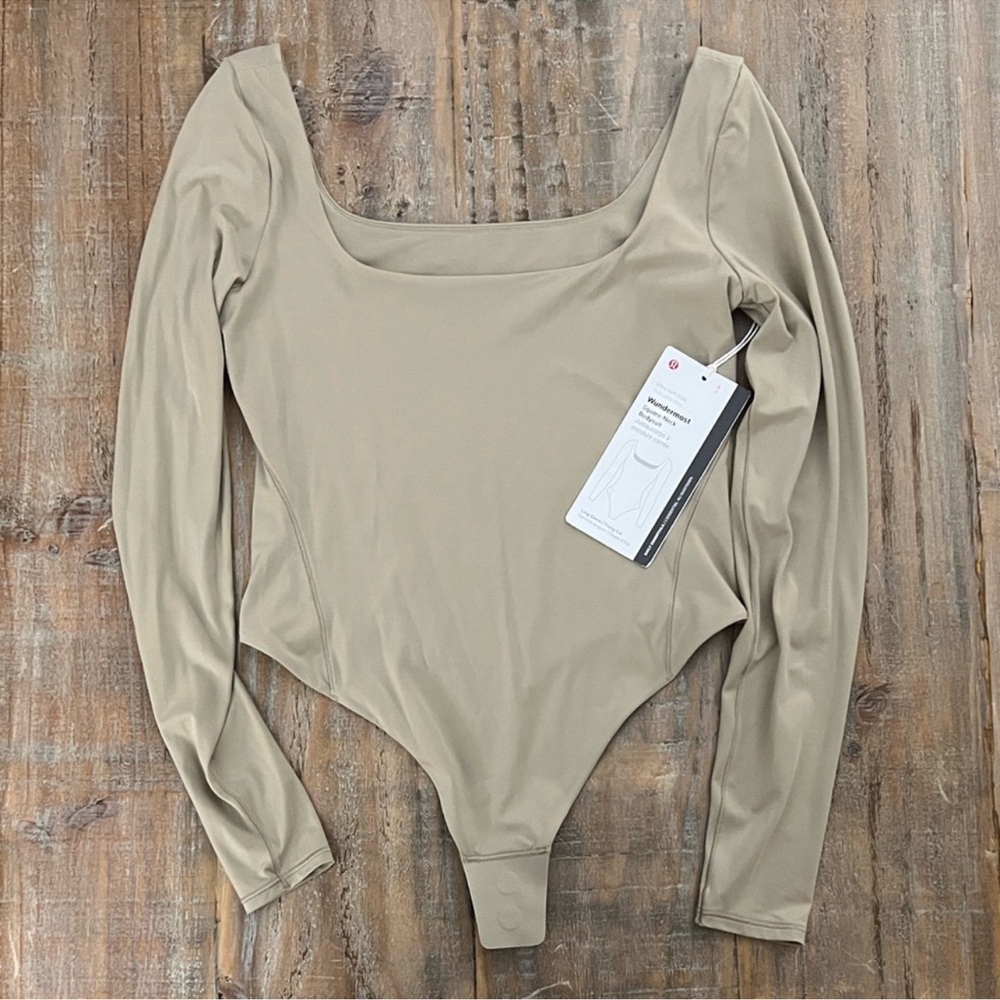 Lululemon Athletica Taupe Long Sleeve Bodysuit